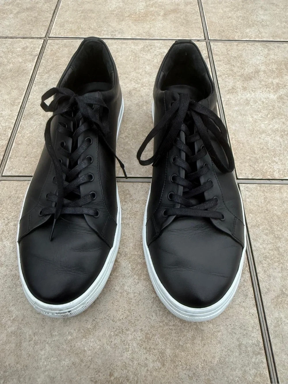 Thursday Premier Low Top fashion sneakers in black leather size 12